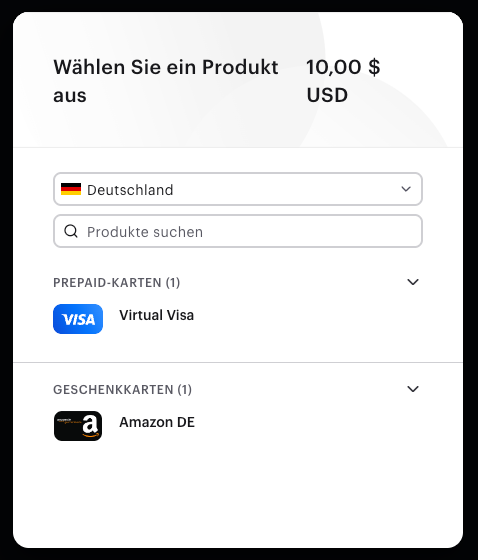 Ein Beispiel für die verfügbaren Auszahlungsoptionen finden Sie auf der Tremendous-Einlöseseite.