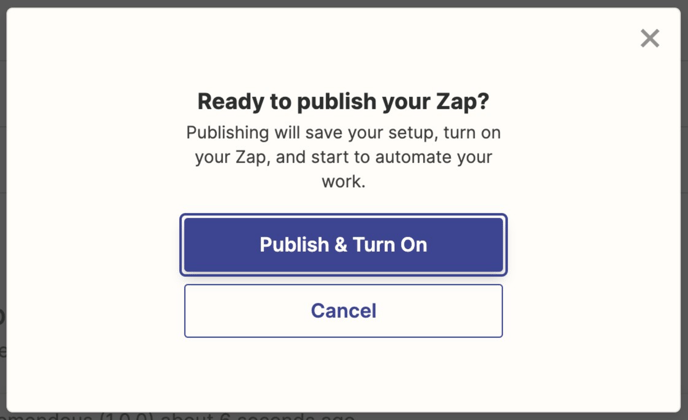 An image showing the publish Zap button.
