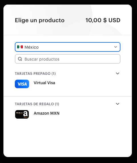 Un ejemplo de las opciones de pago disponibles en la página de canje de recompensas Tremendous.