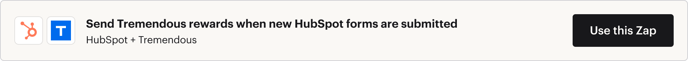 Enviar recompensas Tremendous quando novos formulários HubSpot são submetidos