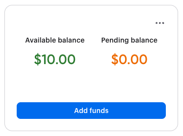 Uma imagem a mostrar o botão "adicionar fundos".