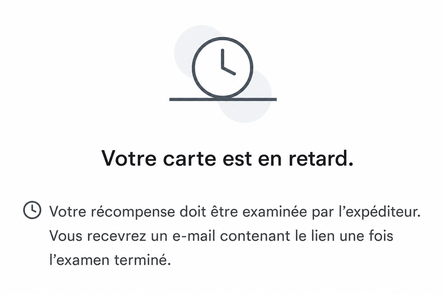 Exemple du message affiché lorsqu