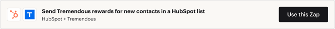 Send Tremendous rewards for new contacts in a HubSpot list